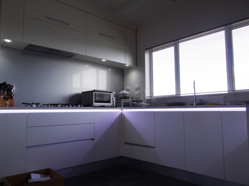 Kitchen with LED lighting